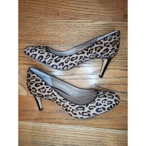Banana Republic Calf Hair Leopard Print Leather Pump Heels Size 8